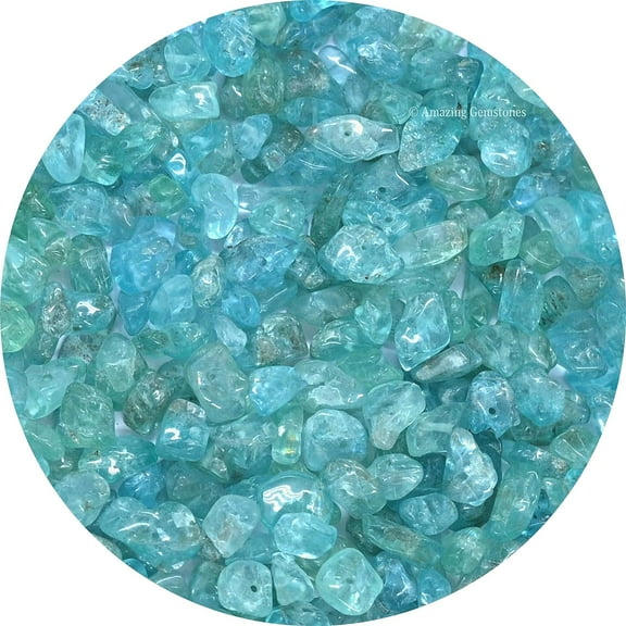 Apatite Pre Drilled Crystal Chips - Healing Crystals Tumbled Chips Gemstone Beads (25 Inch Strand)