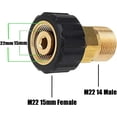 thumbnail image 3 of Pressure Washer Fitting, M22 x 15mm Female Thread to M22 x 14mm Male Thread Quick Connect Pressure Washer Adapter Parts, 3 of 5
