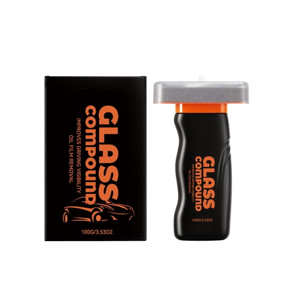 Car Glass Cleaner with Built-in Brush | Oil Film Remover & Stain Eliminator for Windshields, Windows & Mirrors | Enhances Visibility & Safety