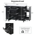 thumbnail image 2 of Harper & Bright Designs Kitchen Island with Storage Tilt Trash Can Cabinet and Pull Out Cabinet Organizer, Rolling Kitchen Island on 5 Wheels with Drop Leaf, Drawers and Door, Black, 2 of 18