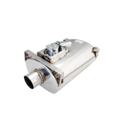 XForce VMK20-250 Varex Universal Oval Muffler, 2.5 Inlet and Pipe Side, Short Flanged Threaded, Side Brackets, No Tip