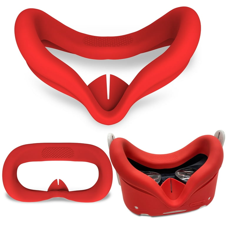 Touch Controller Grip Cover for Oculus Quest 2 with Silicone VR Face Cover  Pad and Lens Cover, 3 in 1 Silicone Cover Set for Oculus Quest 2, Oculus  Quest 2 Accessories (Red) 