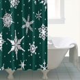 thumbnail image 4 of Green Christmas Snowflake Pattern Shower Curtain 72"x72" ,Bathroom Decorative Shower Curtains Set with 12 Hooks,Modern Waterproof Washable Shower Curtain, 4 of 6