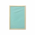 thumbnail image 1 of Retro Wall Art with Frame, Aqua Colored Monochrome Checked Pattern Geometric Diagonal Striped Tile Design, Printed Fabric Poster for Bathroom Living Room, 23" x 35", Turquoise Ivory, by Ambesonne, 1 of 2