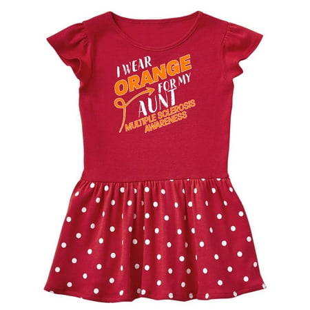 

Inktastic I Wear Orange for my Aunt- Multiple Sclerosis awareness Gift Toddler Girl Dress