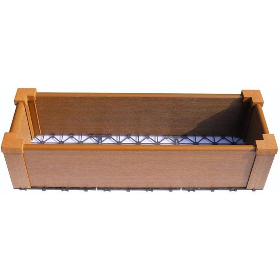 NewTechWood Composite Lumber Patio Raised Garden Bed Kit (12 x 36, Peruvian Teak)