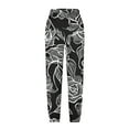 thumbnail image 4 of Roncen Women's Floral Printed Jogger Pants - Elastic Waist & Cuff Loose-Fit Casual Trousers with Pockets, 4 of 5