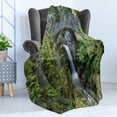 thumbnail image 4 of Mt Rainier Soft Flannel Fleece Throw Blanket, Scenery Photo Christine Falls in Mount Rainier National Park Washington, Cozy Plush for Indoor and Outdoor Use, 70" x 90", Multicolor, by Ambesonne, 4 of 5