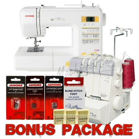 - Janome Magnolia 7330 and MyLock 634D Overlock Serger Combo & FREE BONUS