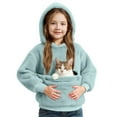 thumbnail image 4 of WOYY Girls Fuzzy Hoodie Pet Big Pocket Soft Hooded Sweatshirt, Sizes 13-14, 4 of 5