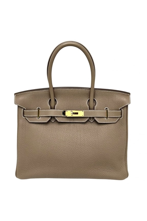Pre-Owned Hermes Birkin 30 handbag for women, brown, HERMES N stamp, Togo leather, Etoupe...