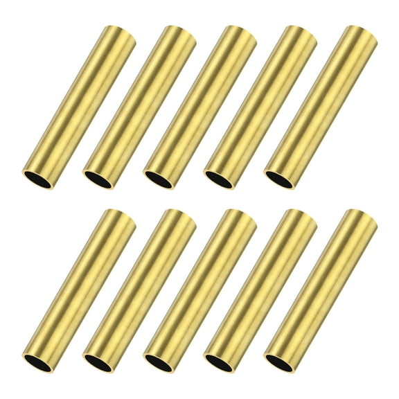 10-Pack 30mm Brass Round Tube, 6mm OD 1mm Wall Thickness Short Brass Seamless Tubing for DIY Crafting/Decorating