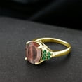 thumbnail image 4 of Gem Stone King 4.25 Ct Oval Red Tiger Eye Green Nano Emerald 18K Yellow Gold Plated Silver Ring (Size 9), 4 of 4