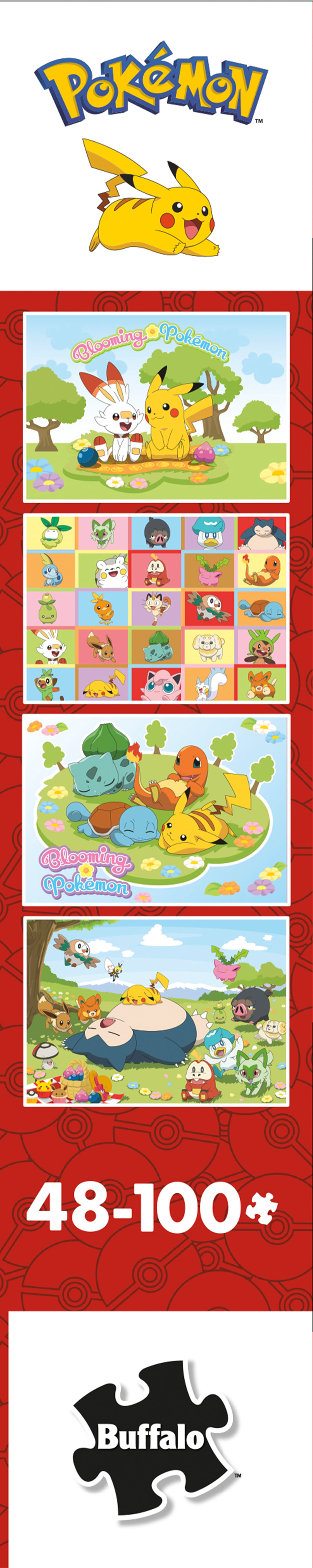 Buffalo Games Blooming Pokemon 4x1 KIDS Multipack 268-Piece Interlocking Jigsaw Puzzle for Adults Ages 4+