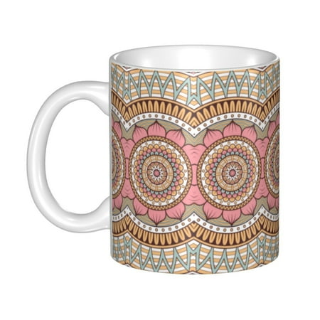 

Ceramic Mug Funny Coffee Milk Tea Mug Cup Classical ethnic pattern background Cup