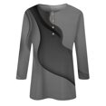 thumbnail image 4 of Womens Colorful Shirt Womens Cotton Tshirts,2024 Fashion Three Quarter Sleeve Blouse Summer V-Neck Tunic Women's Trendy Blouse Print Tshirt Tops,Womens Shirts(Size:S), 4 of 4