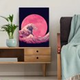 thumbnail image 5 of Pink Wave Moon Ukiyoe Canvas Wall Art，Minimalist Decor for Living Room Bedroom Dining Room Office Spa Hotel, 5 of 8