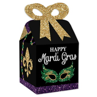 10 x 12 Mardi Gras Fleur De Lis Gift Bag with Gold Foil (Each