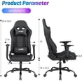 thumbnail image 3 of PayLessHere Gaming Chair Ergonomic High, Adjustable Lumbar Support, Armrests, and Racing-Inspired Design for Office and Home Use, Black, 3 of 7