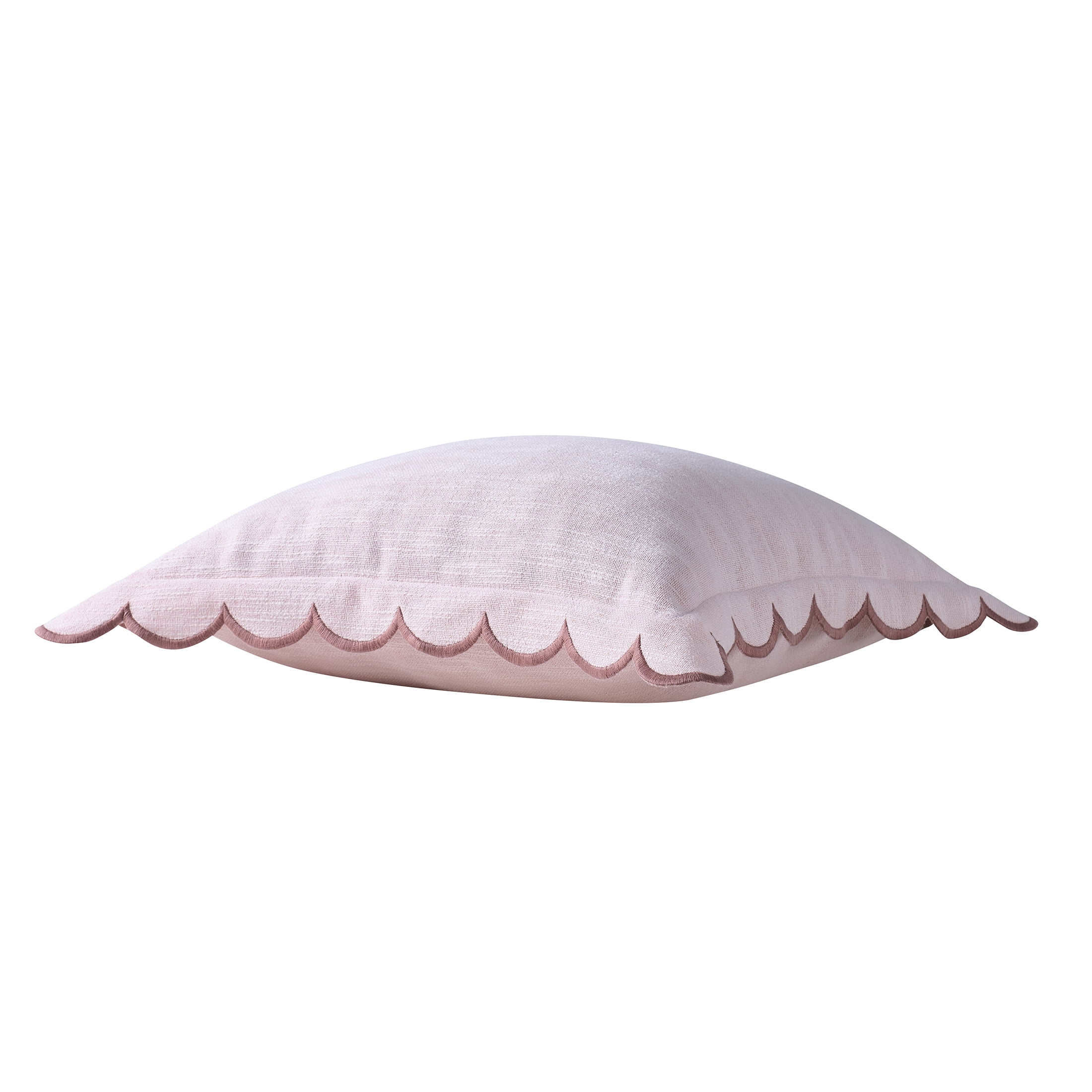 (2 pack) Home Decor Collection 19" x 19" Blush Pink Scallop Flange Cotton-Rich Decorate Pillow