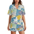 thumbnail image 1 of Sdmnsg-T Ensemble de Pyjama Coloré de Baseball Golf pour Femmes Shorts Ensemble Deux Pièces Manches Courtes, 1 of 8
