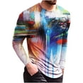 thumbnail image 2 of COSFO Long Sleeve Men Shirts Crew Neck Casual Multicolor Pullover Colorblock Mens T-Shirts, 2 of 8