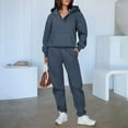 thumbnail image 6 of YOIAVAIOY Two Piece Sets for Women Jogging Matching Suit V Neck Hoodies and Elastic Waist Pants Casual Sports Outfits Stylish Track Suit Navy XL, 6 of 10