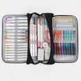 thumbnail image 4 of OCCOA Multi Layer Zippered Pencil Case with Elastic Straps Large Capacity Oxford Cloth Organizer for Pens Rulers Office Travel Stationery Storage, Black, 4 of 5