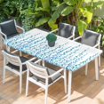 thumbnail image 2 of Blue Table Cloths for 4 Foot Rectangle Tables, Polka Dots Watercolor Abstract Art Patio Waterproof Elastic Fitted Tablecloths, Washable Rectangular Table Cover for Camping, 2 of 8