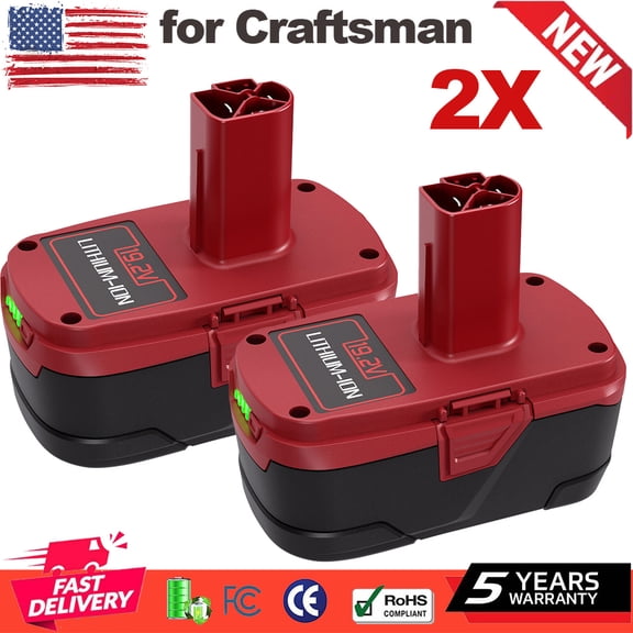 2Pcs 19.2V 7.0Ah Diehard C3 Replace for Craftsmen 19.2Volt Li-ion Battery Compatible with 130279005 1323903 130211004 11045 315.115410 315.11485 Cordless Power Tools Battery