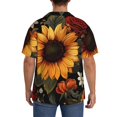 thumbnail image 3 of Fuzoiu Sunflower Floral Butterfly Print Men's Casual Short,Men's Short Sleeve Shirt,Mens Casual Button Down Shirts,Cuban Collar Summer Shirt for Beach, Vacation, and Outdoor Activities-4X-Large, 3 of 5