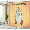 thumbnail image 5 of Ambesonne Outer Space Shower Curtain, Futuristic Words, 69"Wx84"L, Multicolor, 5 of 5