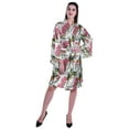 thumbnail image 3 of Moomaya Printed Womens Kimono Sleeve Robes Satin Silk Getting Ready Bridal Robe Coverup, 3 of 7