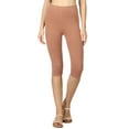 thumbnail image 1 of Women & Plus Essential Basic Cotton Spandex Stretch Below Knee Length 15" Leggings (EGG SHELL, XL), 1 of 4