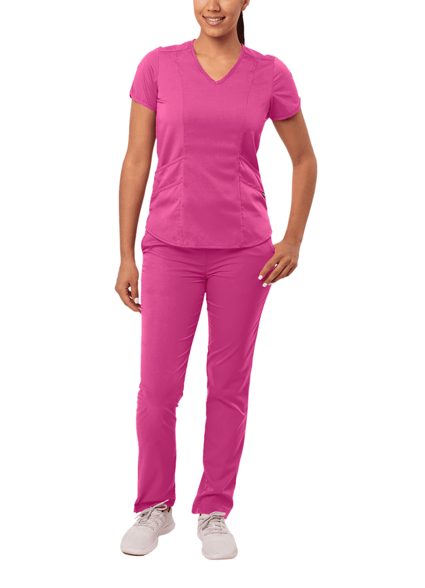 Adar Pro Core Classic Scrub Set For Women Tailored VNeck Scrub Top