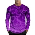 thumbnail image 2 of Aobny Purple Fall Tshirts Long Sleeve Cotton Workout T-Shirt Pullover Crew Neck Men Graphic Tshirts Shirts for Men,XXL, 2 of 5
