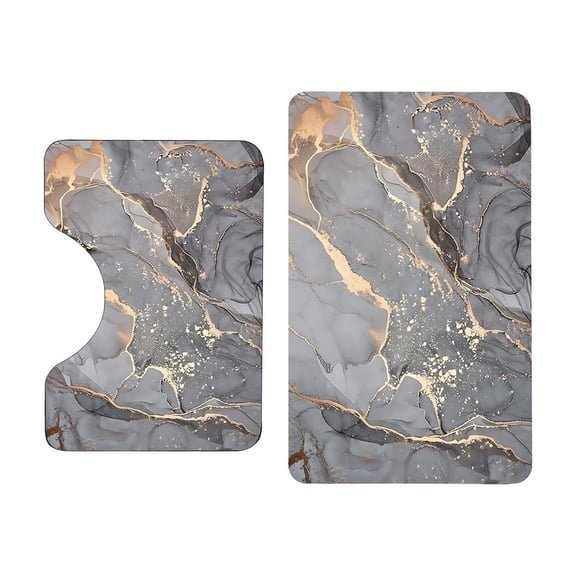 Tarmeek Diatomaceous Earth Bath Mat Quick Dry Stone Mat Non-Slip Absorbent Washable Floor Mat for Bathroom Entrance, 2-Pack Set