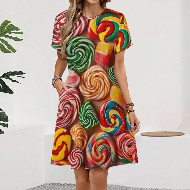 Pastel Rainbow Lollipop Short Sleeve Dress Women Summer Evening Dresses Ladies Sundress - Walmart.com Pastel Rainbow Lollipop Short Sleeve Dress Women Summer Evening Dresses Ladies Sundress - Walmart.com