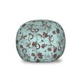 thumbnail image 1 of Floral Storage Toy Bag Chair, Rhythmic Curlicue Flowers Leaves Classic Print with Shadows Silhouettes, Stuffed Animal Organizer Washable Bag, Large Size, Pale Seafoam and Brown, by Ambesonne, 1 of 3