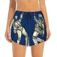 thumbnail image 2 of Fotbe Disco party Astronaut Dancing Womens High Waist Running Shorts Athletic Workout Quick Dry Shorts for Women with Pockets Gym Yoga Summer Shorts-Medium, 2 of 9