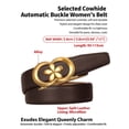 thumbnail image 3 of Catelles Leather Alloy Automatic Buckle 2.4cm Width Women's Brown Belt, Wear-resistant And Not Easy To Deform, Elegant Suitable for Casual Sports Outfits,Gift Box&Length 105cm, 3 of 11