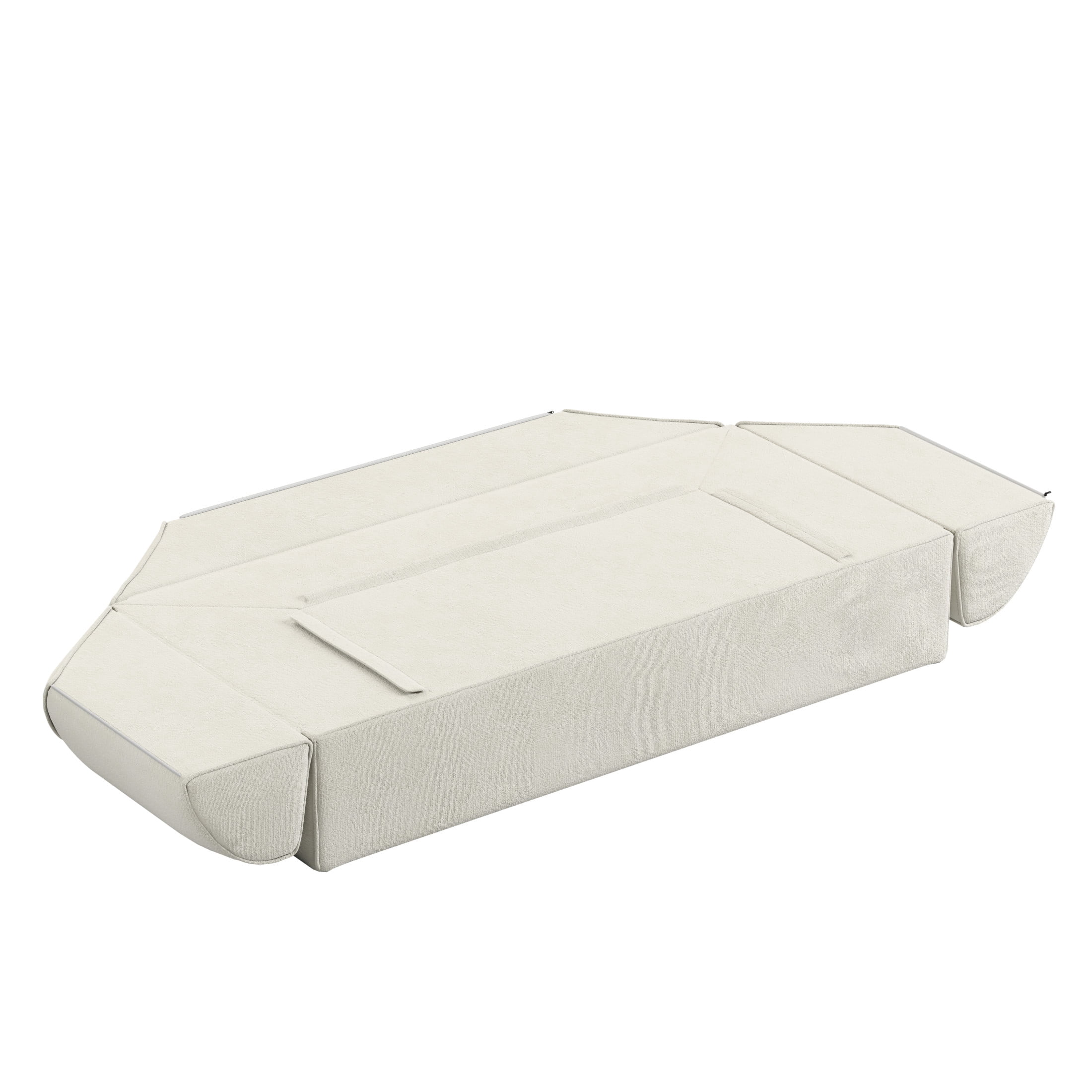 Noble House 80" 3-in-1 Convertible Sofa Bed, Sparkling Chenille Deep Seat Couch with Pillows, for Living Room, Beige