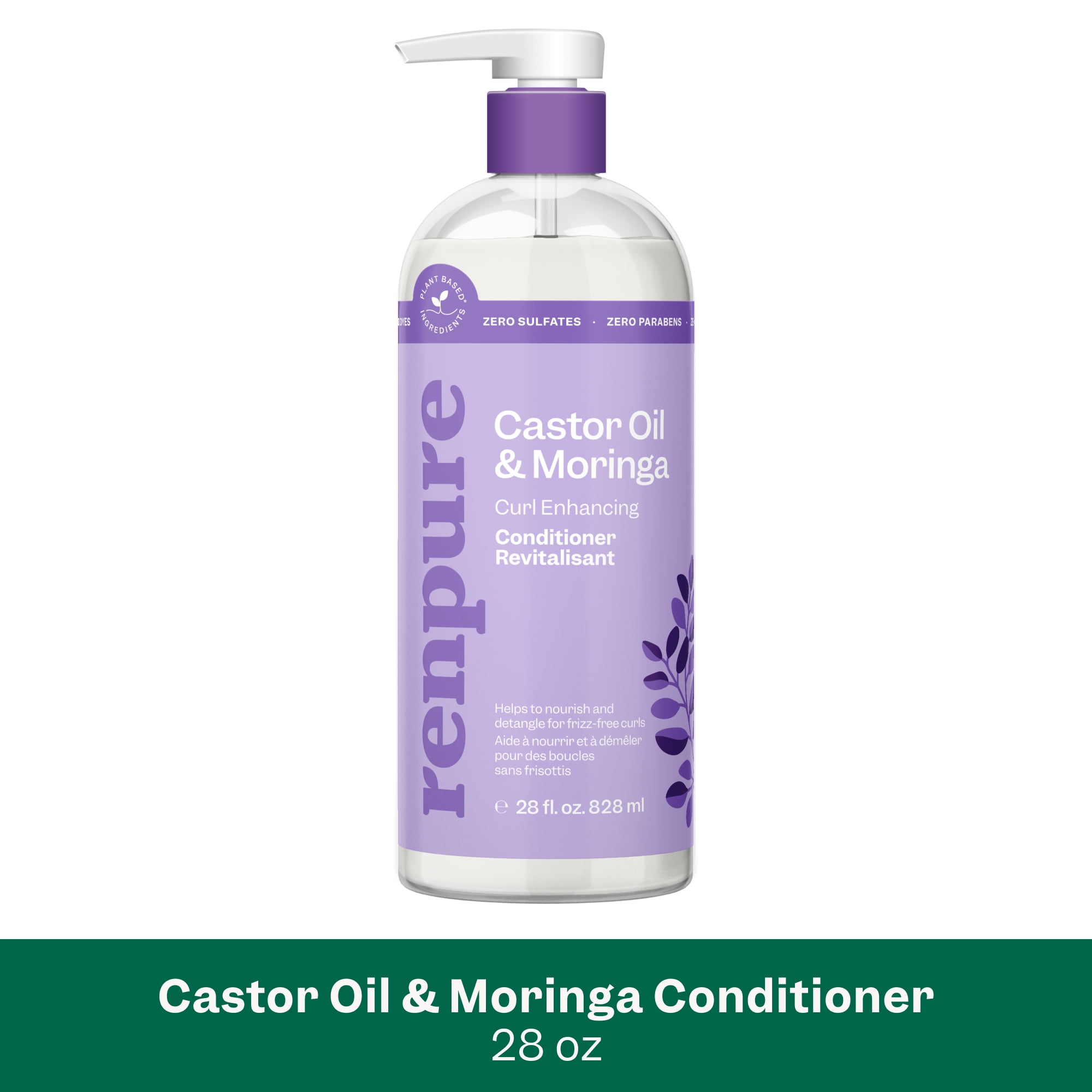 Renpure Castor Oil & Moringa Curl Enhancing Conditioner, for Curly Hair, 28 oz
