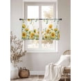 thumbnail image 2 of Sunflower Sheer Curtains 45 Inch Length 2 Panels Set, Summer Eucalyptus Botanical Spring Floral Voile Window Treatment Rod Pocket Small Kitchen Curtains Drapes for Bedroom 52"x45"x2, 2 of 7