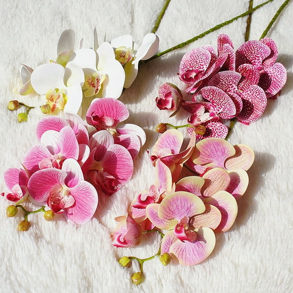 SPRING PARK 1Pc Artificial Flower Butterfly Orchid Bendable for Wedding,Table,Cabinet Decoration