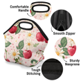 thumbnail image 4 of Herdesigns Cherry Neoprene Lunch Bag, Cherry Flower Insulated Lunch Box for Women Men Washable Lunch Tote Soft Lunch Container With Zipper for Work Picnic Travel, 4 of 7