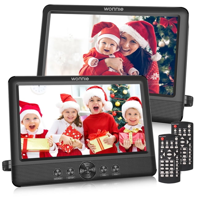 Reproductor de DVD para coche WONNIE, pantalla doble de 10,5 pulgadas con batería de 5 horas