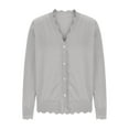 thumbnail image 5 of ZSQDM Women's Cardigans Knit V Neck Button Down Lightweight Ladies Fashion Summer Casual Open Front Cardigan Womens Cardigan Sweaters Soft Fit Basic Knit Sweaters Top Outfits Fall Sweater（Xxl）, 5 of 7