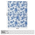 thumbnail image 4 of Nawypu Flannel Blanket Floral Pattern Blue and White Porcelain Super Soft Warm Cozy Throw Blankets Bed Couch or Car Blanket for Children Adult Travel All Reason, 4 of 6