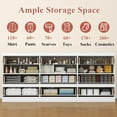 thumbnail image 2 of 9-Drawer Triple Dresser with Charging Station and LED Lights, 63" White Dresser TV Stand for TVs up to 75", Wide Large Drawer Organizer with 3 Open Cubbies for Living Room, 2 of 5